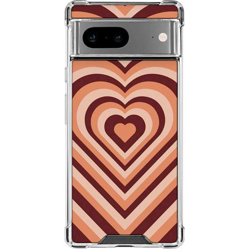 Autumn Heart Pattern Google Pixel 8a Clear Case